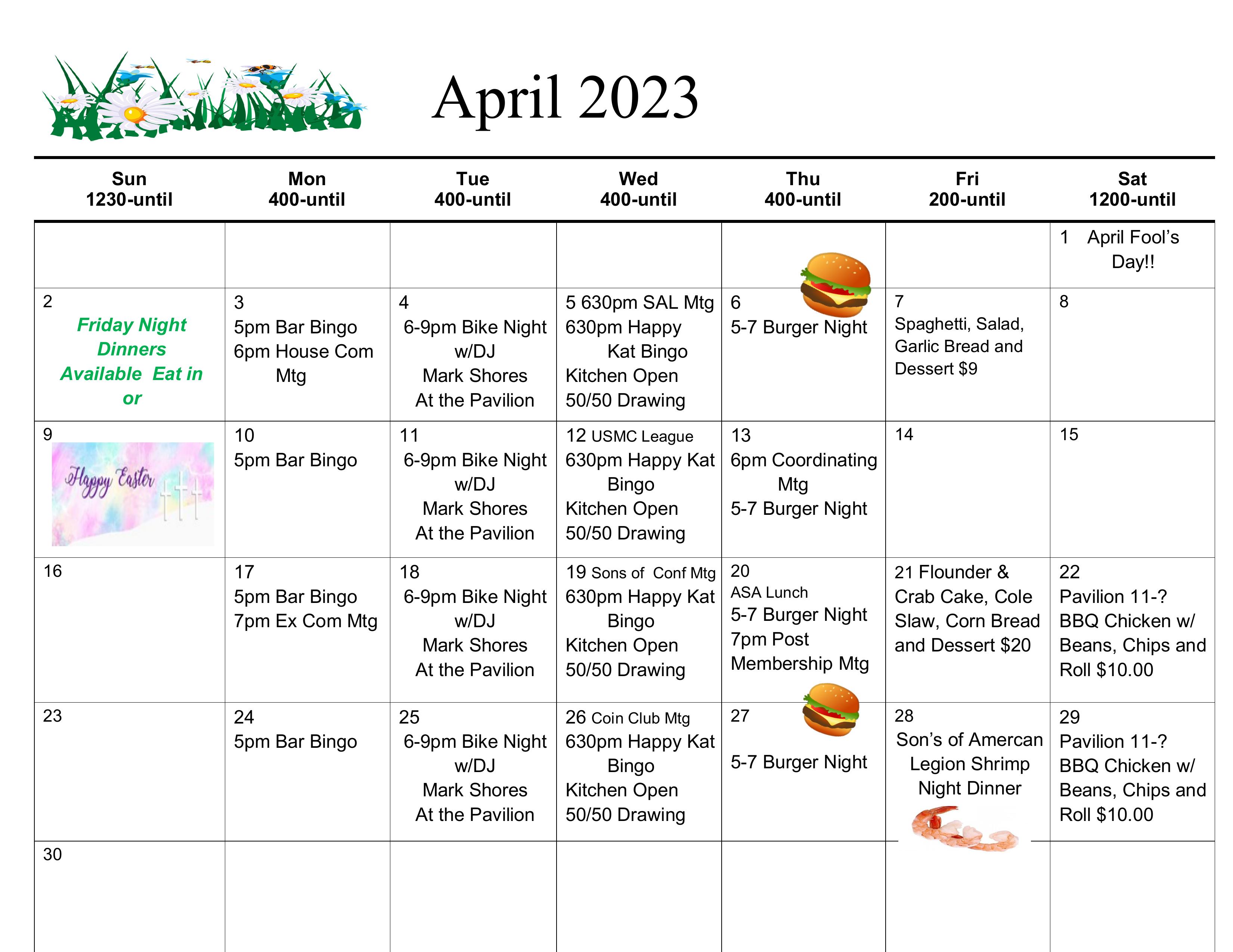 April 2023 Events